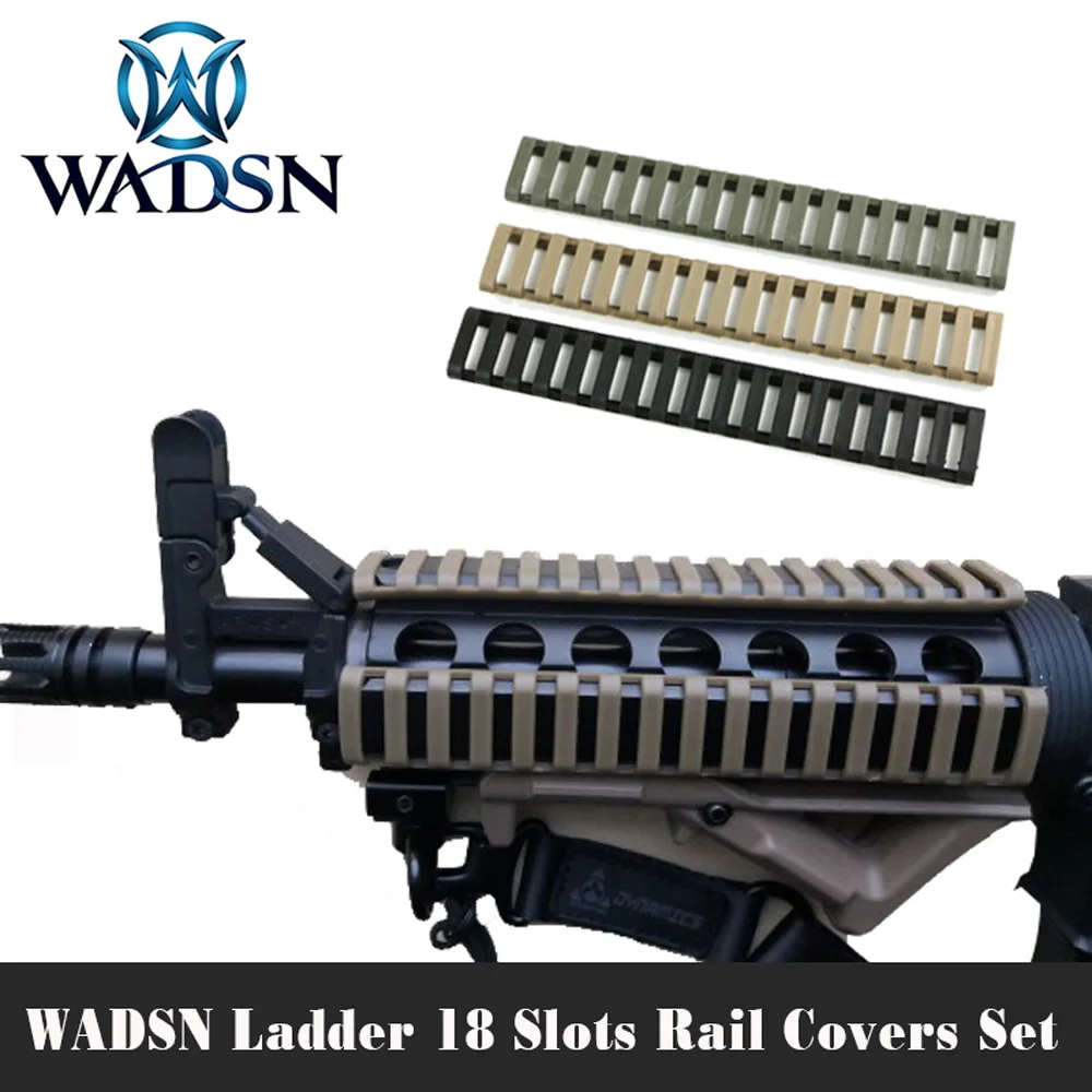WADSN Softair лестница 4x 18-Slot Чехлы для рельсов набор Тактическая защита для рук устойчивая крышка MP02058 подсветка для оружия аксессуары