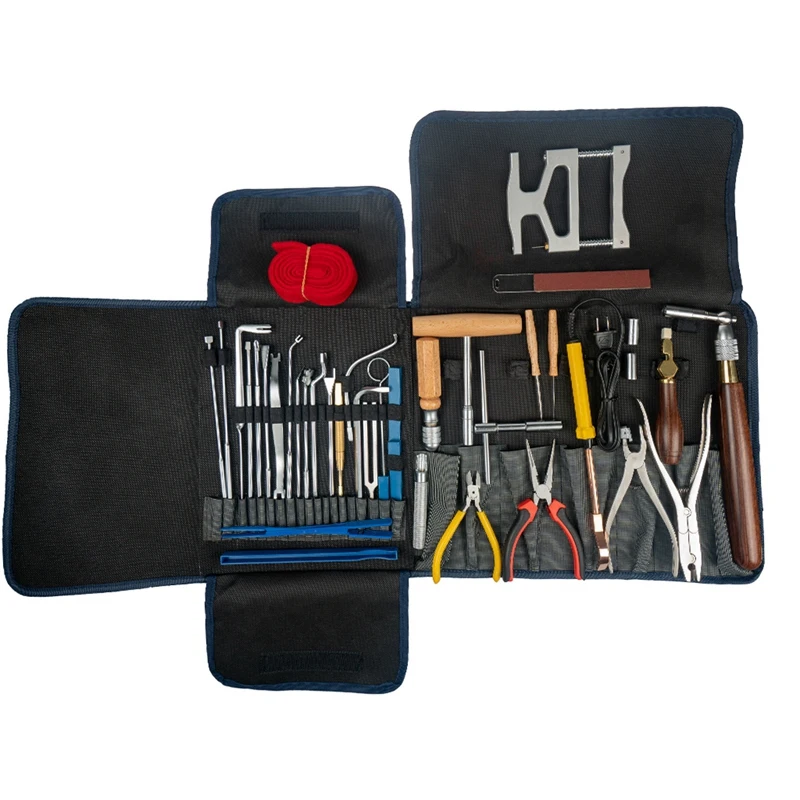 

Professional Piano Toolbox Piano Tuning Tool Toolbox Liner Luggage Bag Carrying Case with 37 Piano Tools+ 1 x Carrying Bag+1 x C