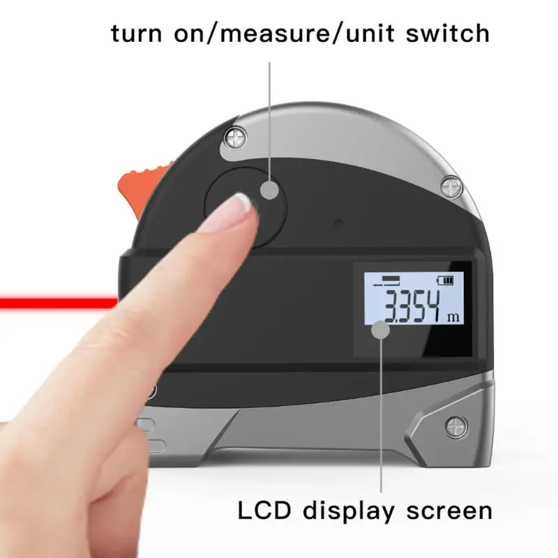 2 in 1 30M Laser Rangefinder LCD Digital Tape Measure Distance Measurer Meter Range Finder Infrared Construction Gauging Tool 2 in 1 30M Laser Rangefinder LCD Digital Tape Measure Distance Measurer Meter Range Finder Infrared Construction Gauging Tool