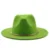 Black/green Wide Brim Simple Church Derby Top Hat Panama Solid Felt Fedoras Hat for Men Women artificial wool Blend Jazz Cap 18