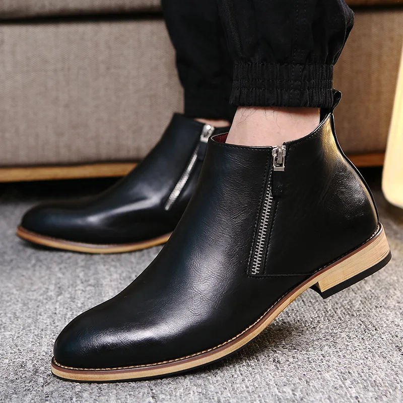Split Leather Boots Men Shoes Footwear High Quality Zipper Party Business Oxfords Formal Dress Autumn Ankle Adult Men Boots 789 Split Leather Boots Men Shoes Footwear High Quality Zipper Party Business Oxfords Formal Dress Autumn Ankle Adult Men Boots 789