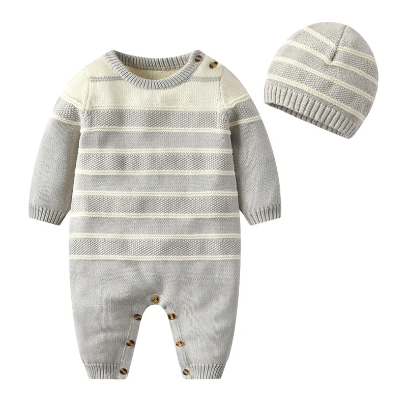 

Baby Rompers Winter Warm 100%Cotton Knitted Newborn Boys Jumpsuits Outfits Autumn Long Sleeve Infantil Girls Overalls One Pieces