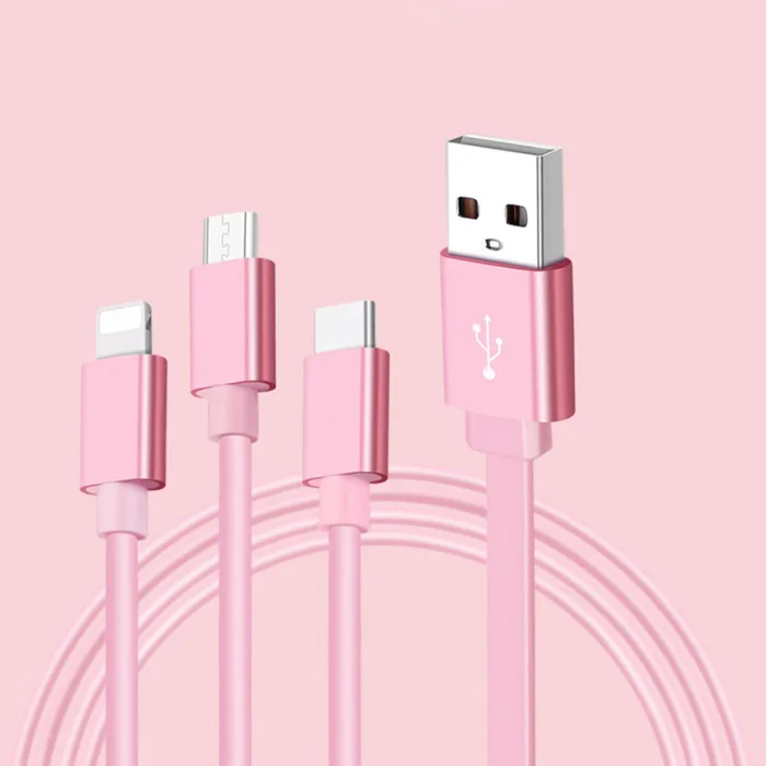 Мультизарядный кабель Шнур 3 в 1 type C Micro USB выдвижной для мобильного телефона VDX99