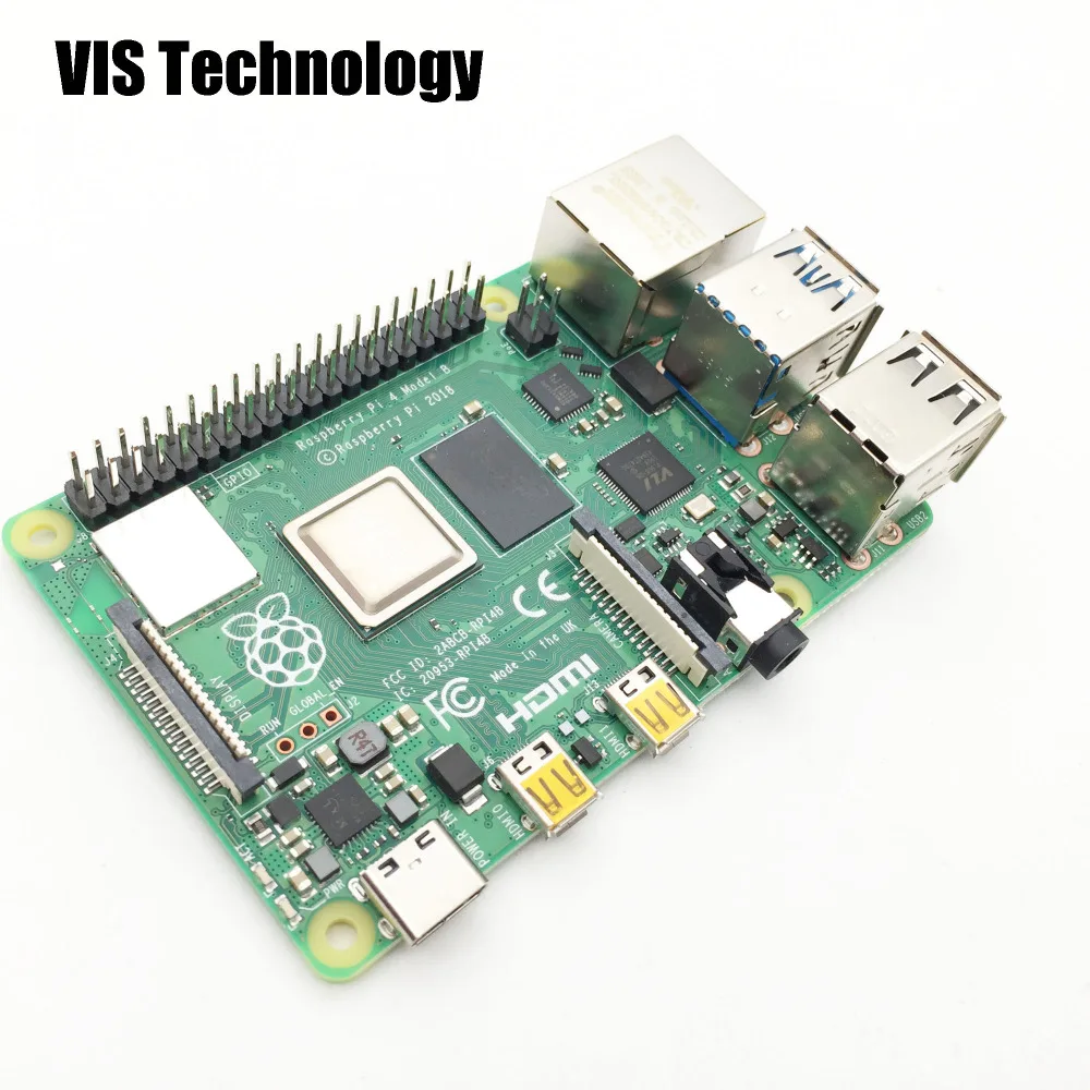 1 шт. 2 Гб ОЗУ последняя Raspberry Pi 4 Pi4 Pi4B Модель B с четырехъядерным процессором BCM2711 Cortex-A72 ARM v8 1,5 ГГц wifi 2,4/5,0 ГГц Bluetooth 5,0