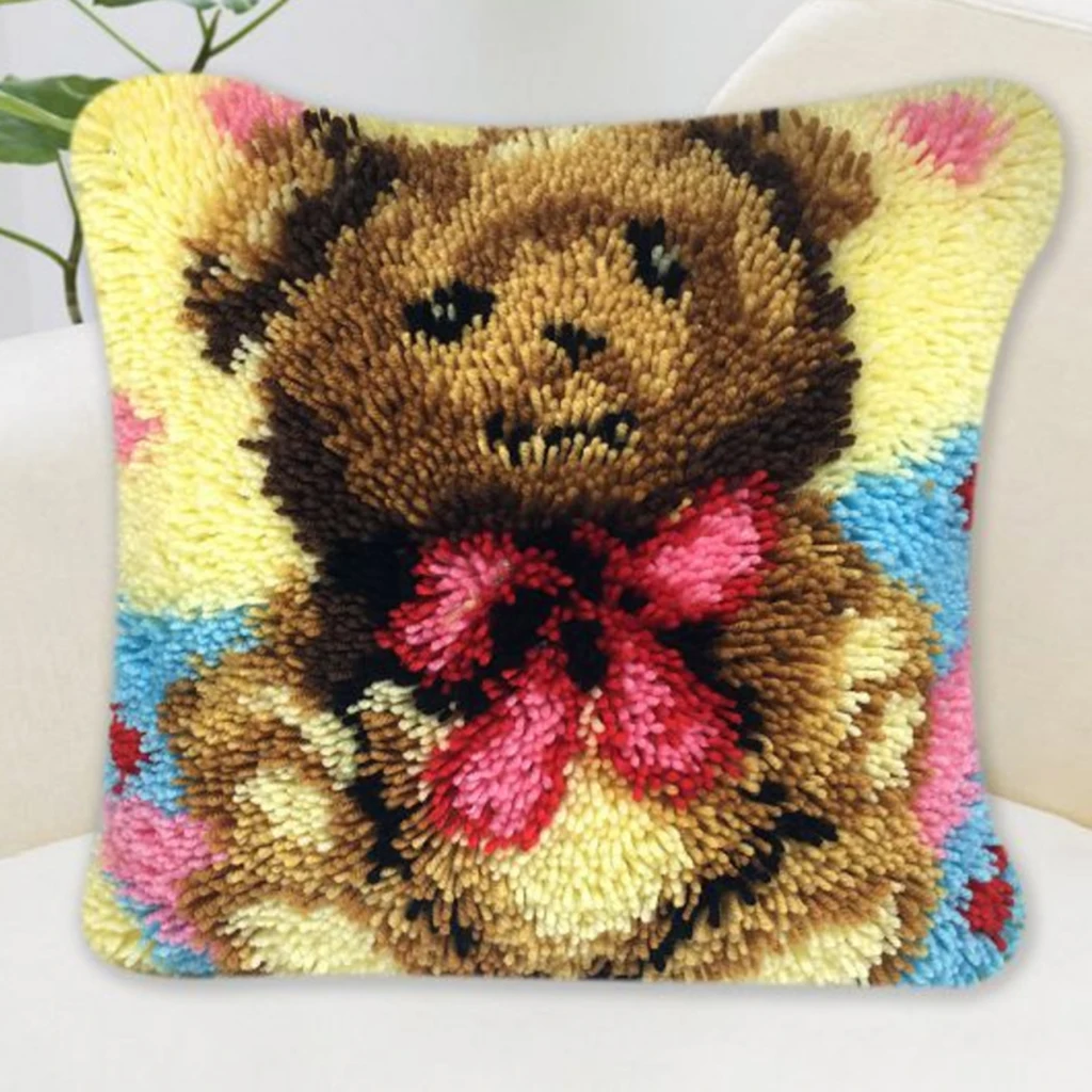 Animal Pattern Latch Hook Kits - DIY Pillow, 40x40cm/15.75x15.75inch