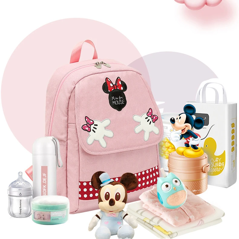Сумка для подгузников disney, рюкзак для мам, Детская сумка для мам, сумка для подгузников для ухода за ребенком, дорожная коляска с USB подогревом,, 1 крючок
