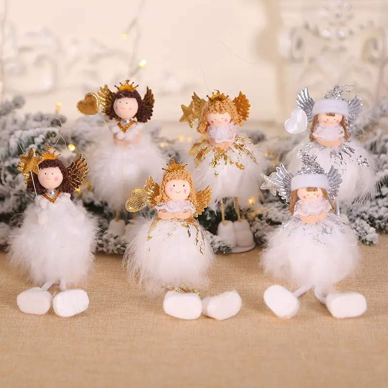 Рождественский плюшевый стоящий Ангел Кукла Настольный орнамент праздничные фигурки подарок для мальчиков и девочек рождественские украшения для дома