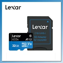 Высокоскоростная карта Micro SD Lexar 32 Гб 64 Гб 128 ГБ 256 ГБ 512 ГБ карта флэш-памяти 95 м/с класс 10 633X карта памяти UHS-I 4K