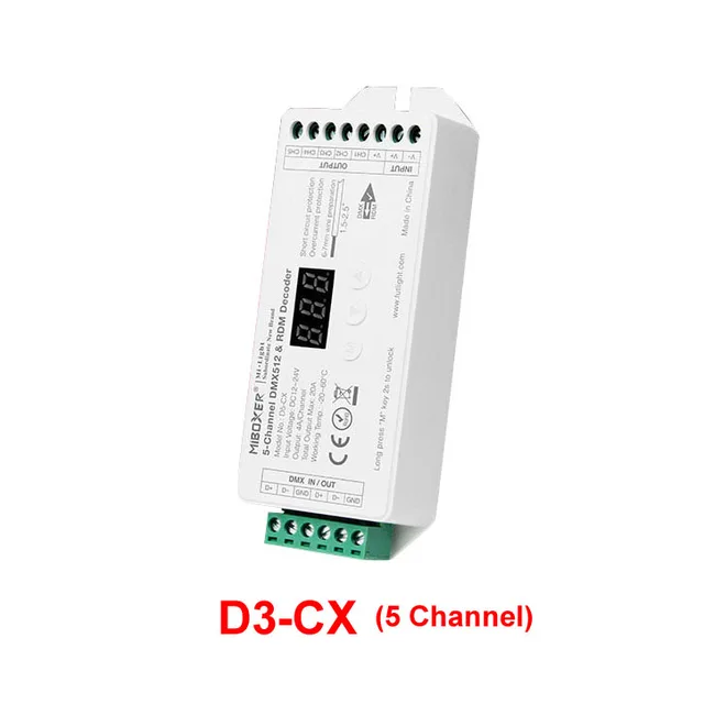 Miboxer Led Strip Dmx Decoder 12v 24v Mi Light 1ch 2ch 3ch 4ch 5ch Dmx512 Decoder Milight Rgb Rgbw Rgbcct Dmx 512 Decoder Rgb Controlers Aliexpress