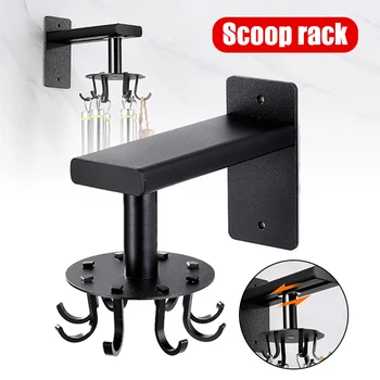 

Free Punching Rotating Storage Rack With 6/8 Hooks Space-saving Kitchen Tools Kitchen Utensil Drop Shipping