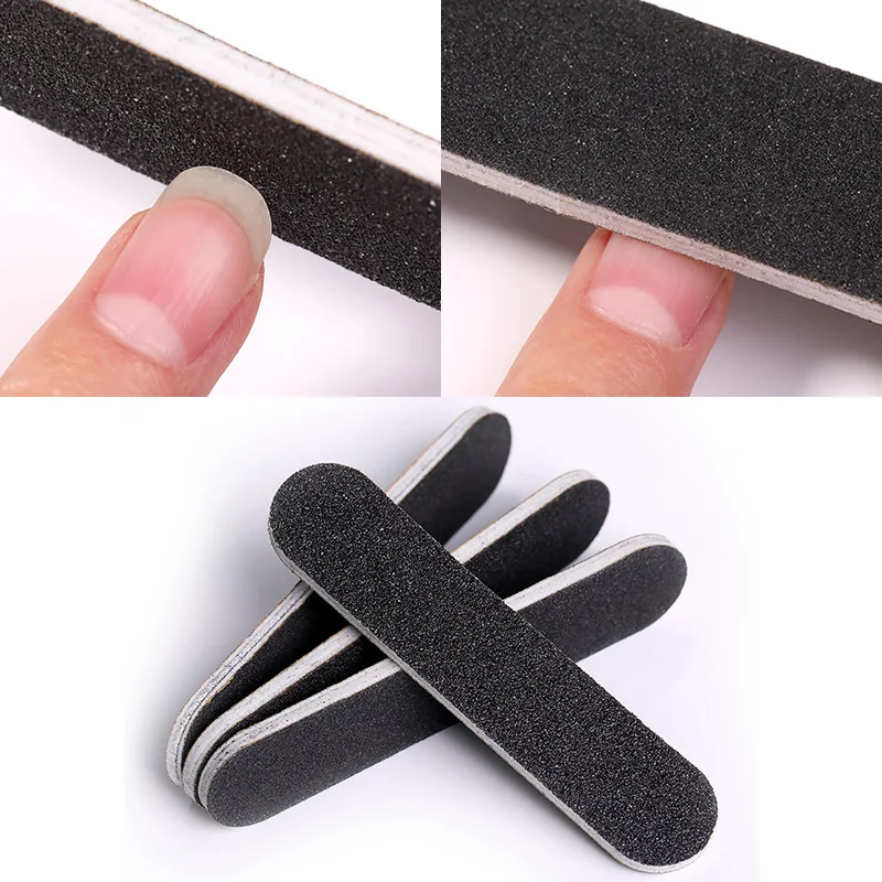 

Professional Nail File Set Straight Half Moon Strong Nail Files Buffer Nails Sanding Grinding Polishing File Block 100/180