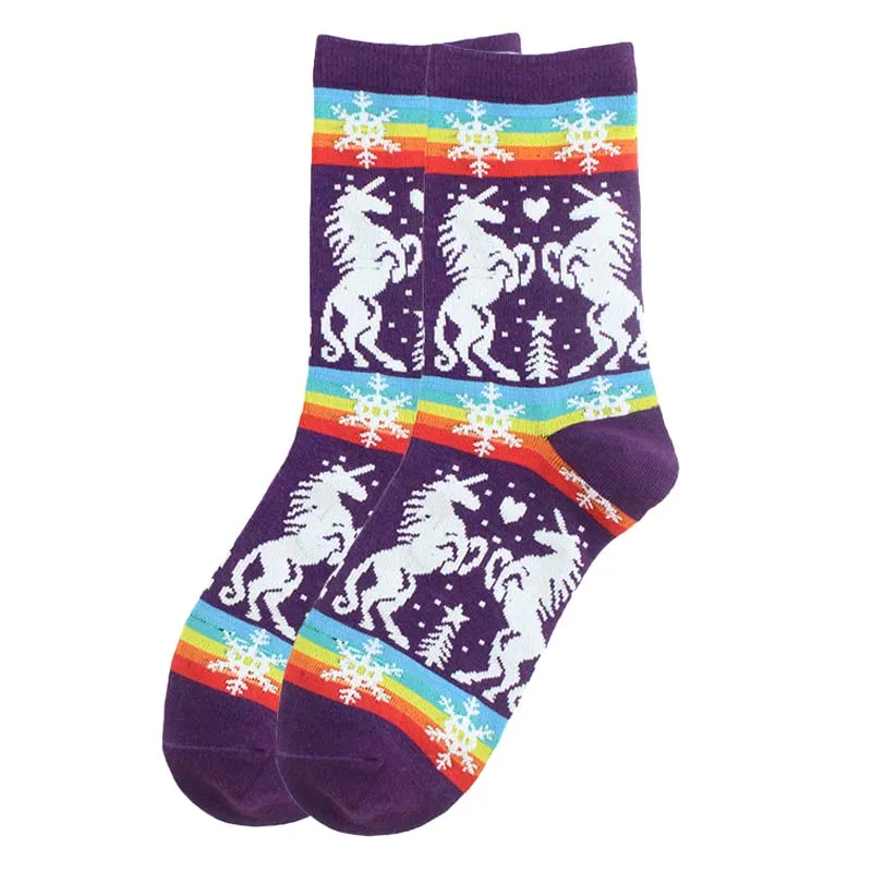 Креативные Разноцветные носки в стиле хип-хоп с принтом «Happy Art» Модные женские носки в уличном стиле повседневные забавные носки с рисунками животных на Рождество