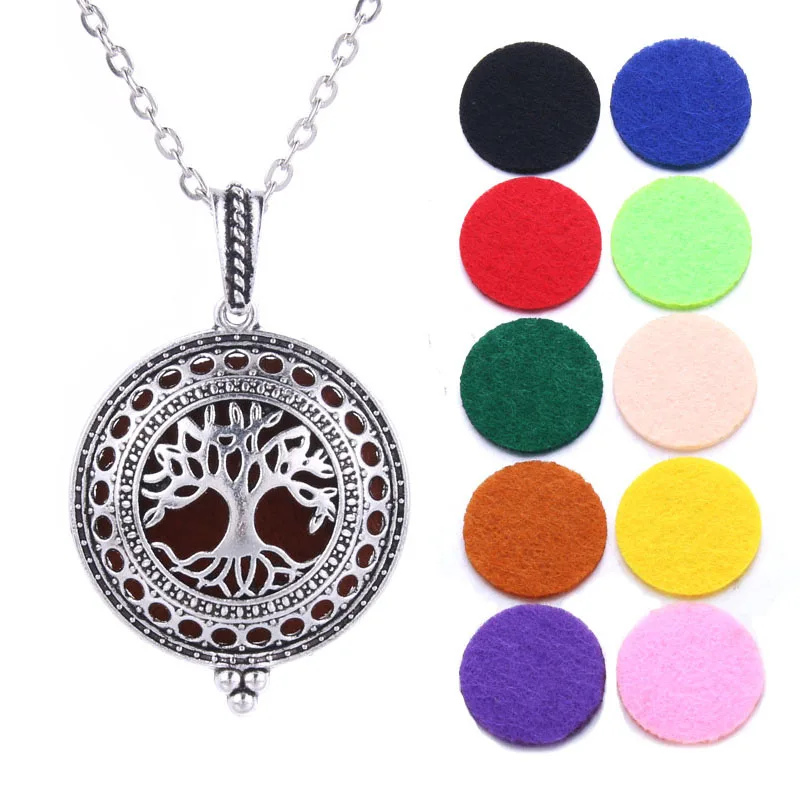 1pcs Aroma Diffuser Necklace Open Vintage Tree Of Life Locket Pendant Perfume Essential Oil Aromatherapy with 10pcs Pad | Украшения и