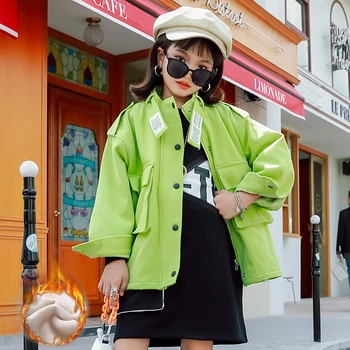 

Children's Winter Jacket for Girls Clothes Fleece Thicken Padded Jacket Kids Coat Fashion Casual Warm Teens Outerwear 10 12 13 Y
