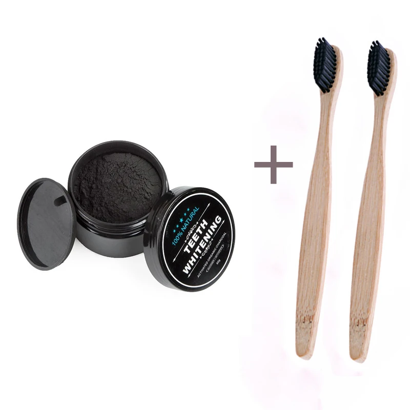 2 brush and power OSHIONER, 30 г, отбеливание зубов, уход за полостью рта, угольный порошок, натуральный активированный уголь, отбеливающий порошок для зубов, гигиена полости рта - Цвет: 2 brush and power