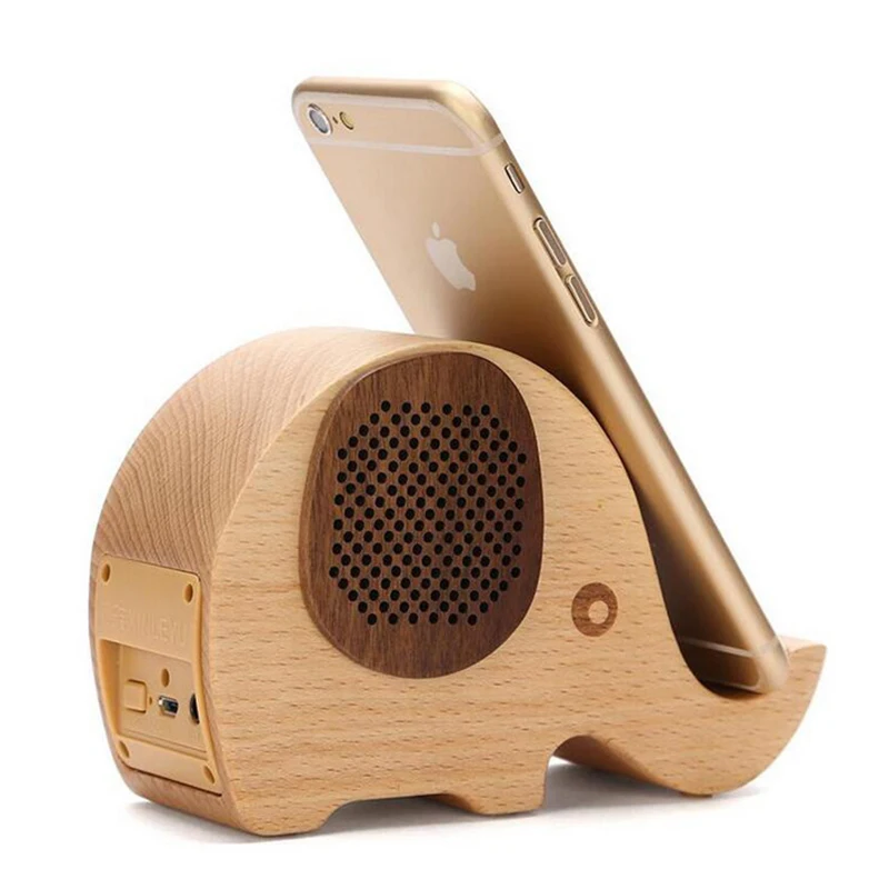 

Mini Animal Elephant Wood Bluetooth Speaker Portable Cartoon Outdoor Travel Music Player Support TF Card Stereo Wireless Speaker