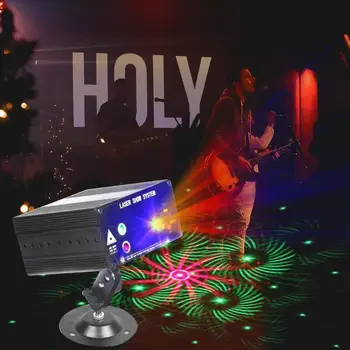 

3-holes 48 Pattern LED Laser Lamp Dimmable Voice Control KTV Disco Flash Lights Low Power Consumption High Brightness