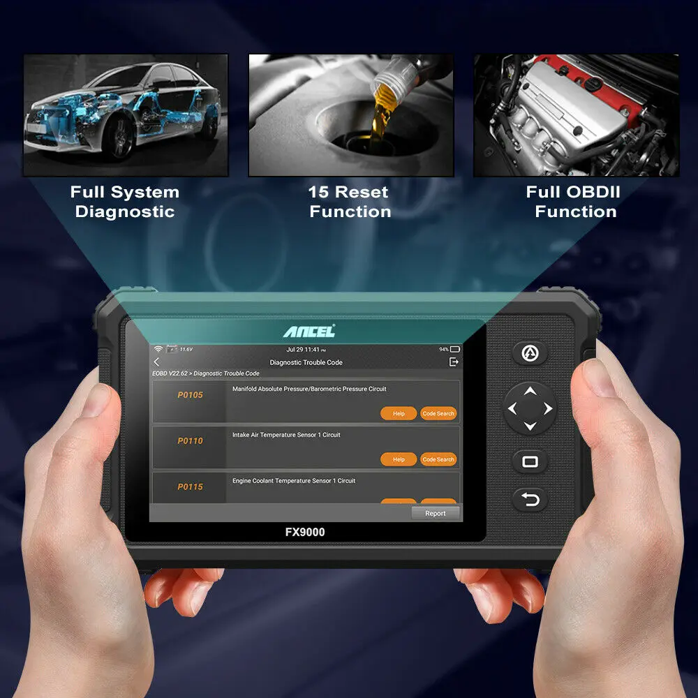 Автомобильный диагностический инструмент Ancel FX9000 OBD2 WiFi все системы
