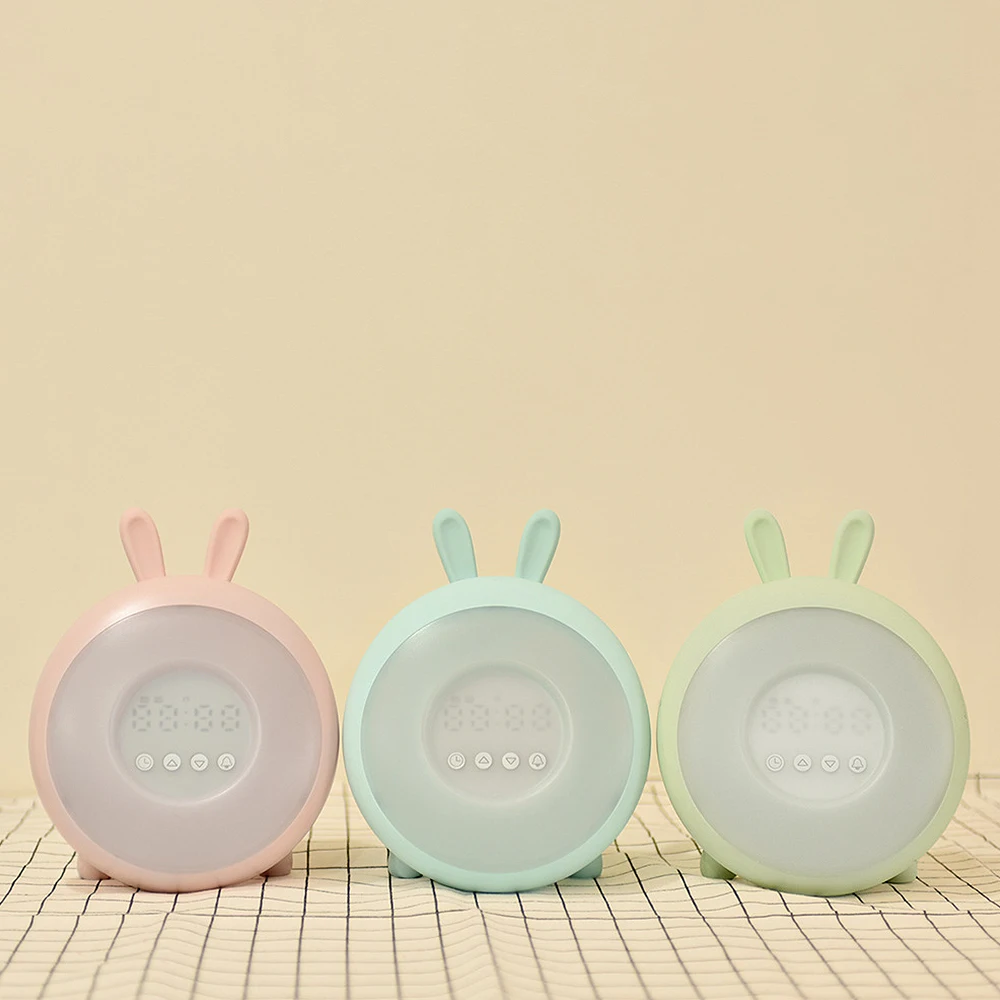 Мультфильм Sunrise Wake Up Light Будильник для студента умный сон Спальня прикроватный светодиодный пресс маленький будильник