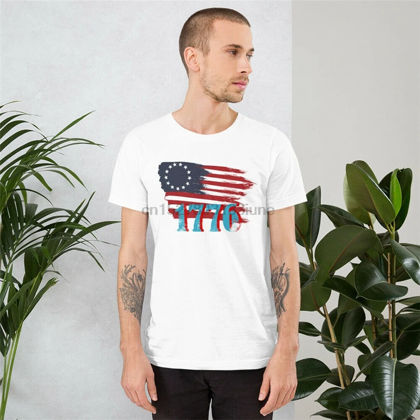 Betsy Ross рубашка 4 июля американский флаг футболка 1776 Ретро размера плюс одежда |