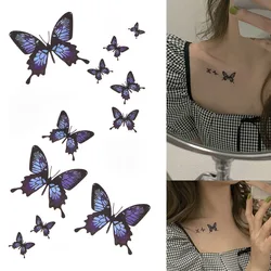 Small Waterproof Temporary Tattoo Sticker Butterfly Fake Tatto Flash Tatoo Leg Arm Hand Foot Clavicle Tatouage for Girl Women
