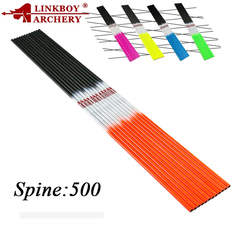 Linkboy Archery 12pcs Carbon Arrow Shaft 32inch Spine 500 Compound Traditional Recurve Bow
