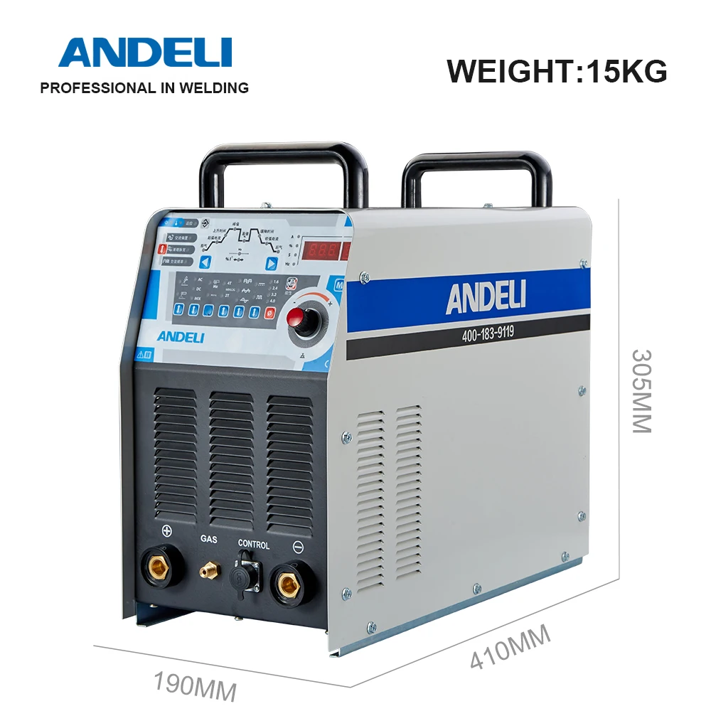 US $786.22 ANDELI TIG250PAC Digital Square Wave ACDC TIG250PAC Pulse TIG Welding Machine With Aluminum Alloy TIG Welder