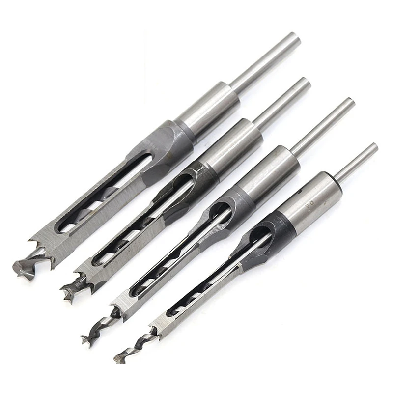 Twist Drill Bits Square Auger Mortising Chisel Drill Set High-Speed Steel Woodworking Hole Extended Saw Tools Kit Dropshipping