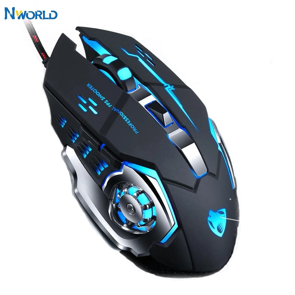

Silent Gaming Mouse 8D 3200DPI Adjustable Wired Optical LED Computer Mouse For PC Gamer Laptop Dota 2 Fortnite pc gaming