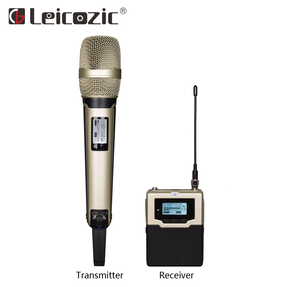 Leicozic 9300 DSLR DV Camera Interview Recording System Handheld Transmitter& Bodypack Receiver 590-614.75 EK1038 MHZ