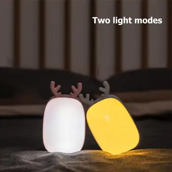 

Mini Table Light Multi-function Beautiful Sprouting Deer USB Rechargeable Bedroom Bedside LED Desk Lamp Cute Dimmable
