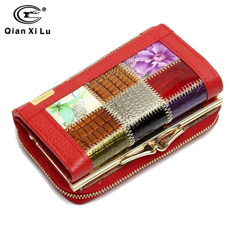 Qianxilu/брендовый Модный женский кошелек с геометрическим рисунком, кошелек для монет, carte porte monnaie femme carteira de couro