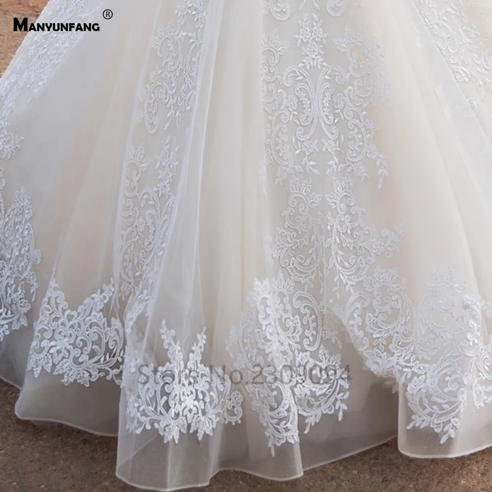 MANYUNFANG vestidos de novia Новое поступление Мягкое кружевное платье для невесты Свадебные платья без спинки сексуальное свадебное платье