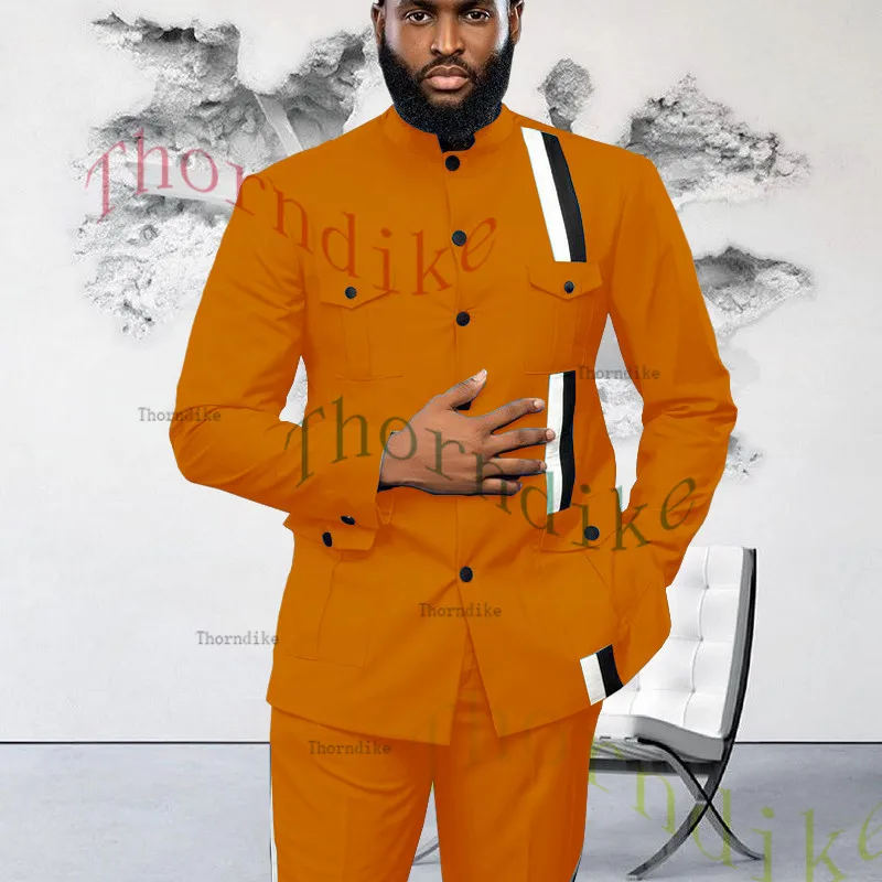 Thorndike Slim Fit Green 2 Piece Suit For Men Wedding Tuxedo Bridegroom Groomsmen Men Suits Business Party Prom Blazer T1322