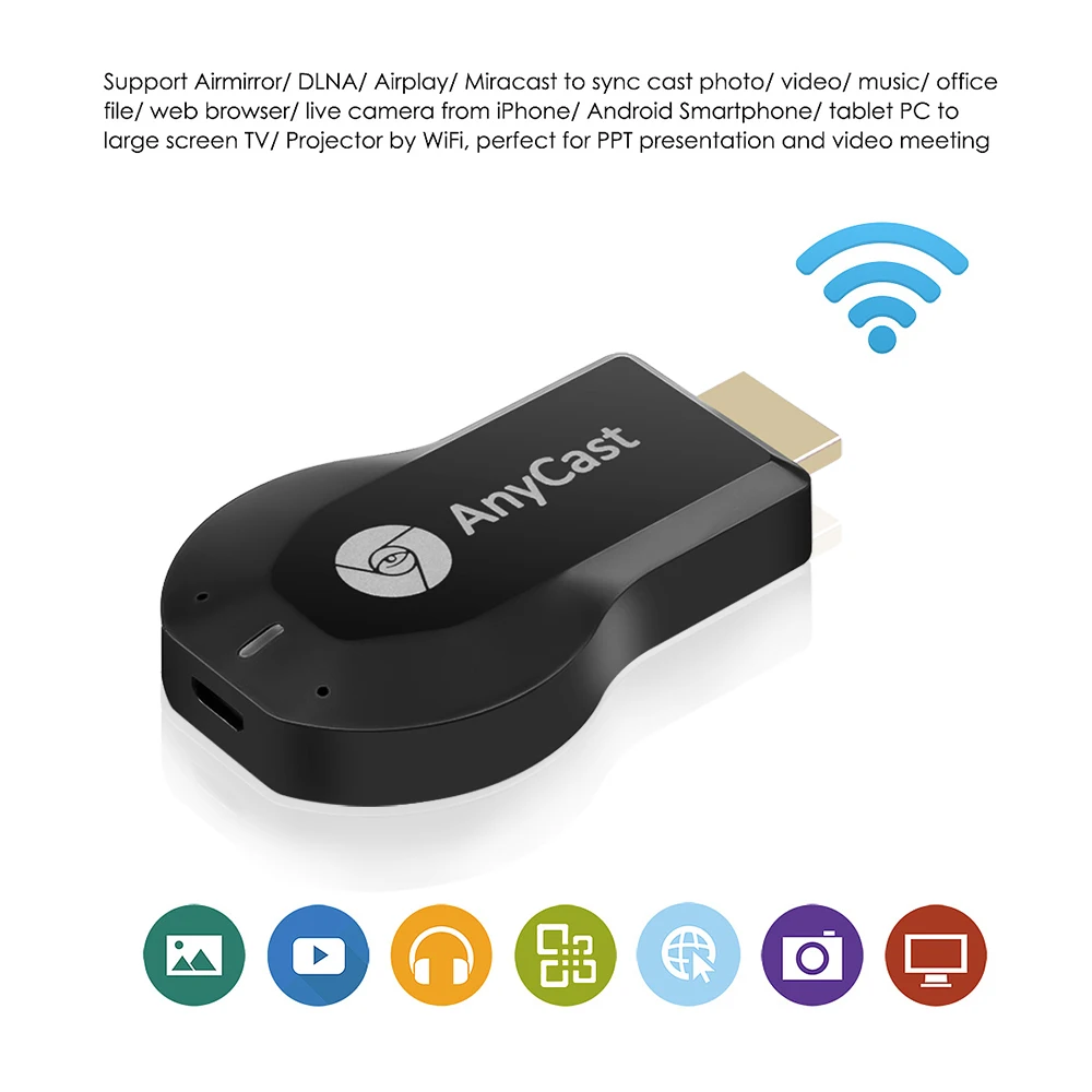Беспроводной ТВ приемник Kebidumei Miracast Wi Fi M2 HDMI для телефона ПК|SmartTV-стики и тюнеры| |