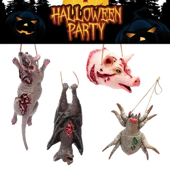 

Halloween Party Hanging Props Simulation Mouse Bat Spider Pig Haunted House Decoration TY66
