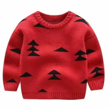 Осень-зима; Лидер продаж; стильные утепленные детские свитера с рождественскими елками; детская одежда; Одежда для маленьких мальчиков и девочек - Цвет: Красный