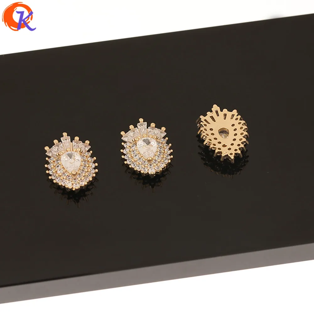 Cordial Design 40Pcs Jewelry Accessories/Hand Made/Cubic Zirconia Charms/Genuine Gold Plating/DIY Making/Fingernail Findings - cordial