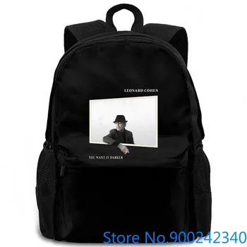

New Leonard Cohen You Want It Darker Album Black To Hipster Harajuku Brand women men backpack laptop travel school adult