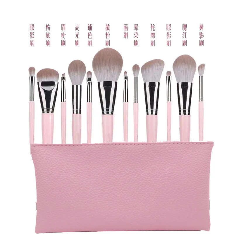 

Makeup Brushes Set 12pcs/lot Eye Make Up Brush Eyeshadow Blending Eyeliner Eyelash Eyebrow Cosmetic Kit ToolsPink paint