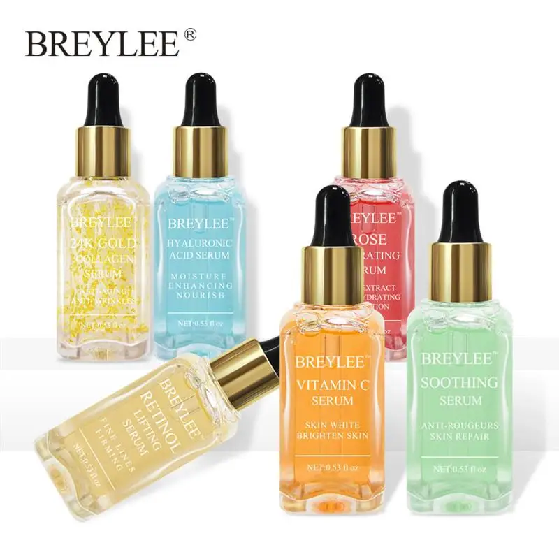 

BREYLEE Serum Series Hyaluronic Acid Rose Nourishing Vitamin C Whitening 24k Gold Firming Soothing Repair Face Care Essence 25