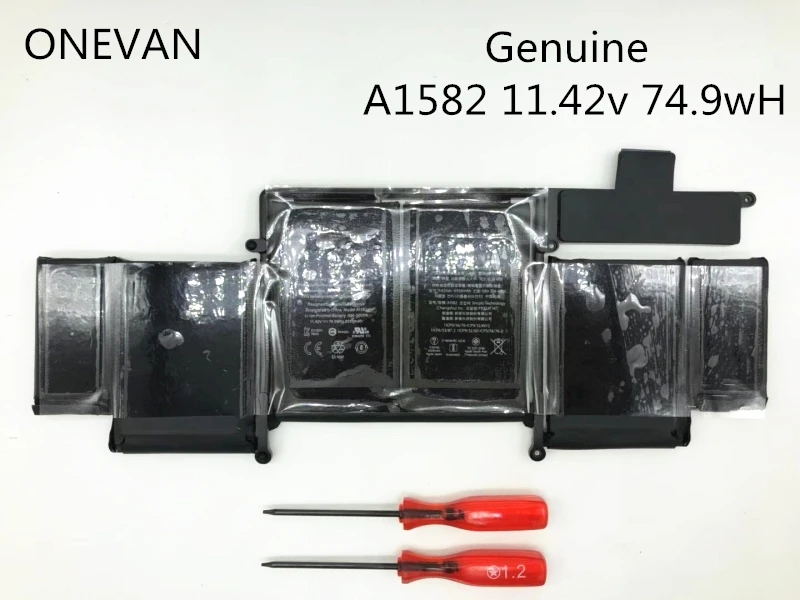 ONEVAN натуральная A1582 батарея для Apple Macbook Pro 1" дюймов retina A1502 год ME864 ME865 11,42 V 74.9Wh 6559mAh
