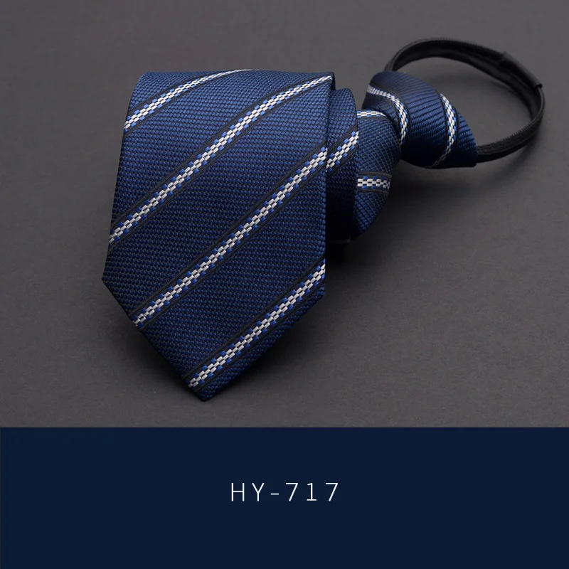 HY-717 Высокое качество новые дизайнерские бренды модные деловые повседневные 7 см тонкие галстуки для мужчин на молнии Галстук Формальная работа с подарочной коробкой - Цвет: HY-717