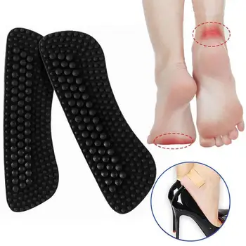 

1Pair New Massage Silicone Inserts Fashion Soft Sticky Silica Gel Fabric Shoe Pads Liner Grips Back Heel Inserts Insoles Black