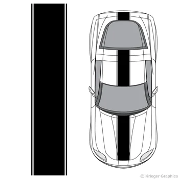 

For 2Pcs/1Pair Chevy Corvette Center Racing Stripe Vinyl Decal Kit Car styling