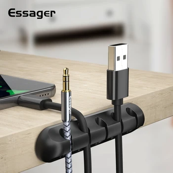 

USB Cable Organizer Wire Winder Earphone Holder Cord Clip Office Desktop Cable Clips Self-Adhesive Management Wire Holder