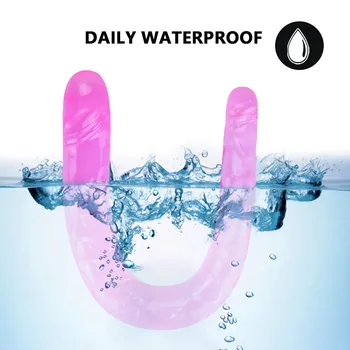 Double Long Realistic Dildos Cock Lesbian Vaginal Anal Plug Flexible Soft Jelly Fake Penis For Women Dildos Sex Toys Horse Dildo 6