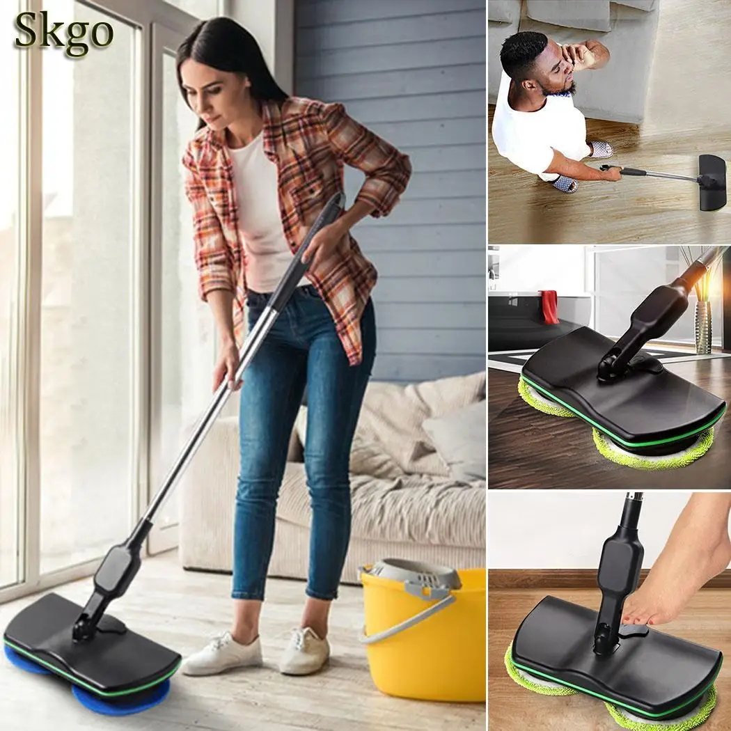 

2 in 1 Practical Handheld Electric <35dB Wireless Spin Mop Home Cordless Cleanging Mop 150 Square Meters 2-6V