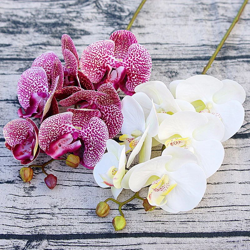 3d artificial borboleta orquídea flores falso traça flor orquídea flor para casa decoração de casamento diy toque real decoração casa flore|Flores secas artificiais| -