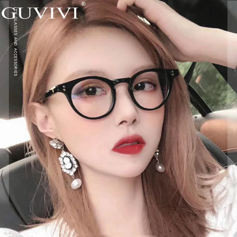 

Guvivi Eyewear Women Cat Eye V Decorated Anti Blue Light Blocking Filter Reduces Clear Regular Computer Gaming Men Glasses